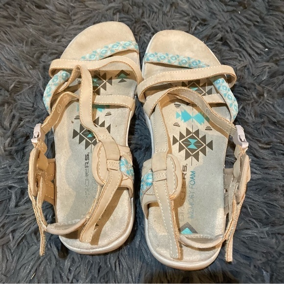Skechers Memory Foam Reggae  Slim Vacay Sandals - Picture 1 of 4